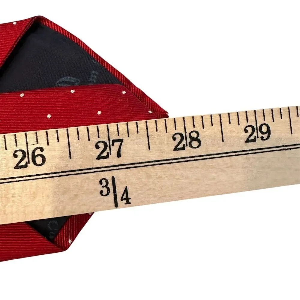 Vintage The Custom Shop Men's Red Silk Polka Dot power Tie Classic‎ 56” long. - Picture 5 of 5